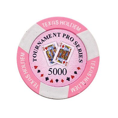 Texas Holdem chip pink (5000), roll of 25