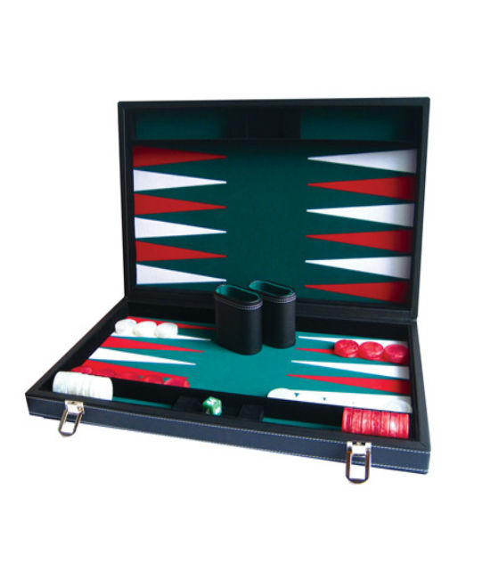 38 cm Leather look Backgammon set