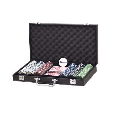 Leather look cases with 300 Dice Chips set