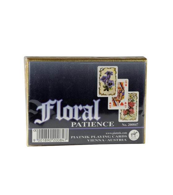 Floral Patience Playing Cards Set  (gold box)